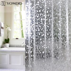 Plastique PVC 3d imperméable rideau de douche transparent blanc clair salle de bain anti-moisissure rideau rideau de bain avec 12 crochets pcs 200923