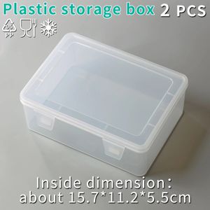 Plastic rechthoekige opbergdoos Food Grade PP transparante container Kleine accessoire Cosmetische sorteerkoffer Collectieverpakking 240116