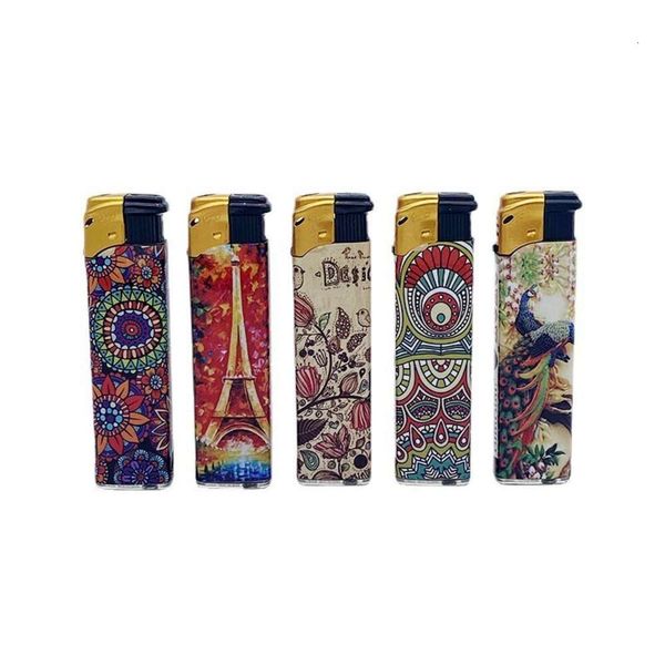 Plastic Rechargeable FeuerZEUG Personnalisation Flame Cigarette Lighters Encedenores Wholesale Butane sans gaz électrique plus léger