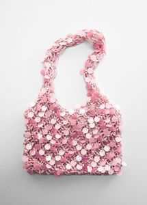 Bolso de mano con decoración de lentejuelas de plástico, bolsos de mano brillantes, bolso rosa para mujer, bolsos de mano pequeños, bolsos de noche ostentosos a la moda para mujer, bolsos con purpurina para niñas