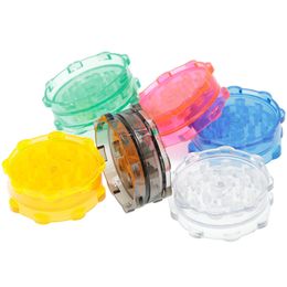 Broyeurs à fumer en plastique, 2 pièces, broyeur à main, diamètre 53mm, mélange de couleurs