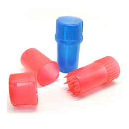 Plastic rookpot Bottle Container Grinders Kruid Tabaksopslag en slijpen 2 in 1 Shredder Handmolen 6 kleuren