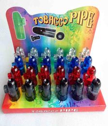 Plastic Dispensateur Dispeller Rocket Snorter Smoking Fumer Pipe Cigarette Tobacco Pipes 4Colors Dabber Bubblers Hookah Water Bongs Roll9449378