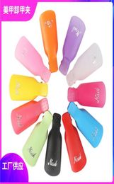 Plástico Soak Off Cap Clip UV Gel Removedor de esmalte Herramienta de envoltura Consejos de arte de uñas para dedos 10Ppcs set 11 colores2912080