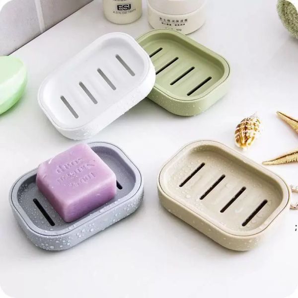 Porte-savon en plastique Double couche, boîte à savon antidérapante avec trou de vidange, toilettes, douche, plateau de vidange, Gadgets de salle de bains, porte-savon