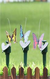 Plastique solaire alimenté papillon volant oiseau décorations de jardin pieu ornement décor papillons colibri cour décoration drôle jouets WLL6689672977