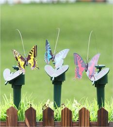 Plastique solaire Flying Putterfly Bird Garden Decorations Pleak Ornement Decor Butterflies Hummingbird Yard Decoration Funny Toys Wll6683773917
