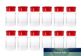 Botellas de condimento de plástico de especias Pepper Shakers Jar de sal condimento puede Cruet Organizer Jar Storage para Barbecue Kitchen Factory8929365