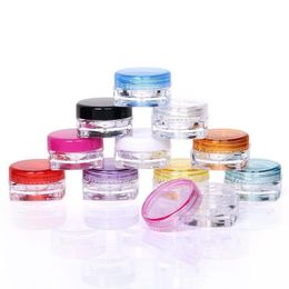 Forme carrée en plastique 3g 5g Mini pots cosmétiques de voyage rechargeables crème de maquillage fard à paupières baume à lèvres Nail Art échantillon conteneur de stockage Bottl Inkf