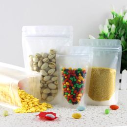 Plastic stand-up pouch tas met rits voor voedsel verpakking matte matte ondoorzichtig clear dyypack hersluitbare zip food grade