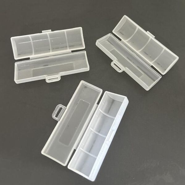 Caja de almacenamiento de plástico para una sola batería 18650, caja de soporte de batería de Material saludable