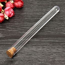 Tube à essai en plastique avec bouchon en liège 4 pouces 15x100mm 11 ml transparent, liège de qualité alimentaire approuvé, paquet de 100, toutes tailles disponibles