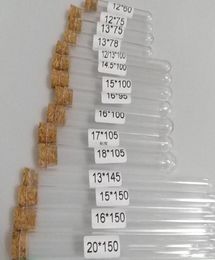 Plastic reageerbuis met kurk 4 inch 15x100 mm 11 ml Helder Food Grade Cork goedgekeurd pakket 100 Alle maten beschikbaar in onze St4475450