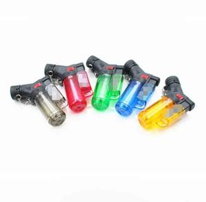 Torches en plastique torche briquet à jet avec anneau porte-clés coupe-vent flamme butane rechargeable micro briquets culinaires allume-cigare 5 couleurs