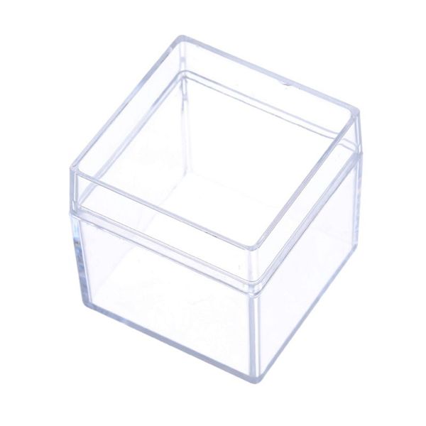 Boîte transparente en plastique Boîte de bonbons carrés en acrylique à 5 côtés Boîte de rangement d'affichage de bijoux pour boîtier carré Cube Boîte