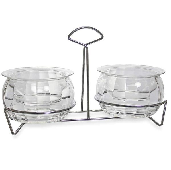 Doubles petits bols à glace transparents en plastique, support de trempage de conservation polyvalent pour pique-nique camping seaux à glace outils LT875