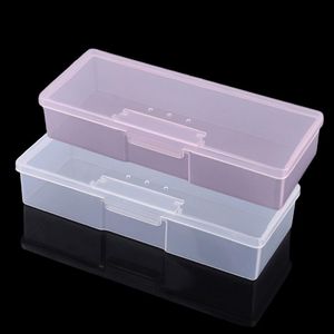 Caja de almacenamiento de herramientas de manicura de uñas transparente de plástico, bolígrafos de dibujo para punteado de uñas, limas de pulido, organizador, caja contenedora 233A