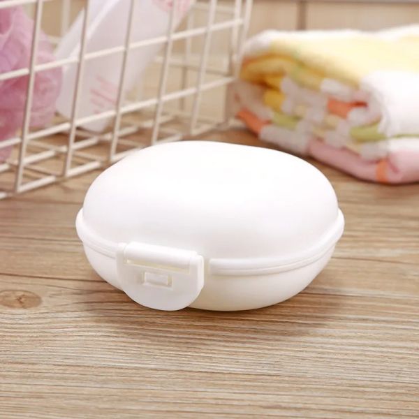 Boîte à savon de voyage en plastique avec couvercle Portable salle de bain macaron savons boîtes à vaisselle étui de support