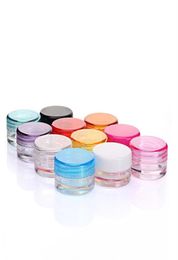 Conteaux de cire en plastique Boîte de bille 3 ml et 5 ml Capacité Cosmetics Boîte 11 couleurs Face Crème Rangement Case6358203