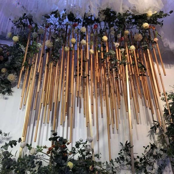 Tubo creativo de plástico para boda, decoración de aluminio de PVC, fondo de pared, poste de flor artificial gigante, diseño de centro de escenario, accesorios de decoración