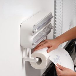 Plastic Wrap Dispenser Film aluminiumfolie en perkamentpapier Cutter Keukengereedschap voor eenvoudig en handig gebruik voor snel en efficiënt voedsel