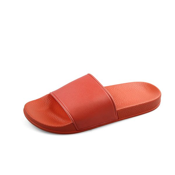 Pantoufles en plastique de couleurs pures pour hommes et femmes, sandales plates en caoutchouc décontractées, chaussures de plage d'été, éraflures rouge noir