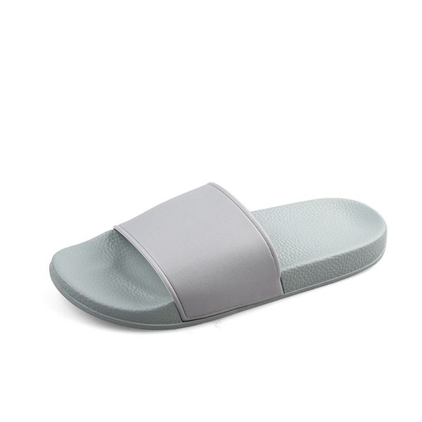 Pantoufles en plastique de couleurs pures pour hommes et femmes, sandales plates en caoutchouc décontractées, chaussures de plage grises d'été, éraflures