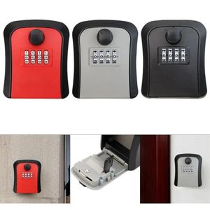 Plastics Wall Mount Key Storage Secret Box Organizer 4Digit Combination Password Security Code Lock No Key Home Key Safe Box