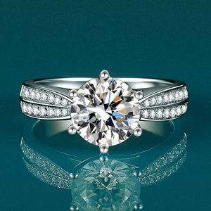 Plaat 925 zilveren engagement trouwringen band diamanten ring voor vrouwen mode-sieraden cadeau zal en zanderig