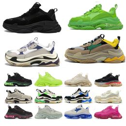 Plate-forme chaussures de créateurs baskets baskets femmes hommes chaussures hommes marche scarpe hors du bureau sneaker haute qualité triple s plate-forme semelle transparente gris rouge baskets tennis