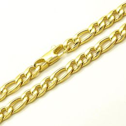 Geplaatste 18K gouden ketting 6 mm breedte voor mannelijke mannen Women Fashion sieraden Roestvrijstalen Figaro -keten 20039039360399639457