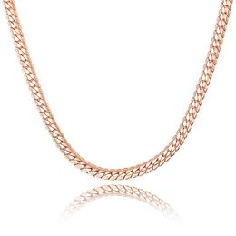 Collier chaîne serpent plaqué or rose 18 carats pour hommes, 6MM, à la mode, bijoux parfaits pour hommes, accessoires hip-hop, 256Q282p