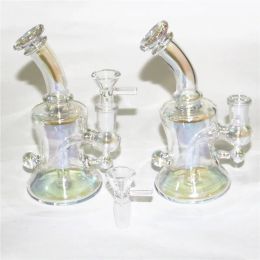 Geplaatste glazen bongs waterpijp mini -waterpijp 14 mm vrouwelijke gewricht kleine olie dab rigs bubbler pijpen met kom asvanger ll