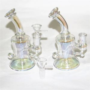 Bangs en verre plaqué BOGS Mini pipe à eau 14 mm Joix femelle Small Huile DAB Pipes de bulles avec des cendres de bol Catcher LL