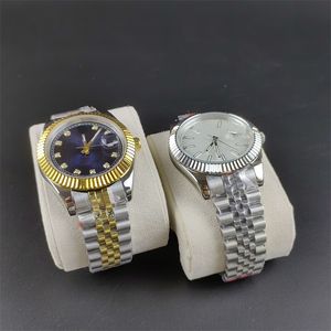 Relojes mecánicos chapados en oro lujosos pares de acero inoxidable completo regalo conmemorativo montre luxe zafiro 3285 reloj de diseño resistente al agua 116234 SB041 B23