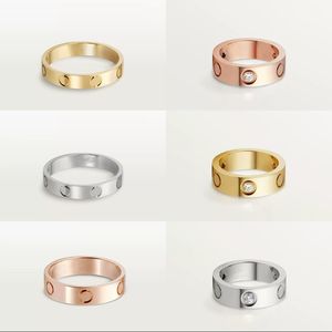 Vergulde gouden ring voor vrouwen luxe liefdesring klassiek paar bague party bruiloft verlovingssieraden designer ringen heren roestvrij staal zb010