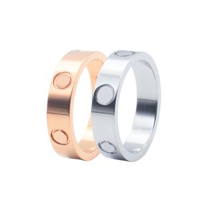 Geplaatste gouden ringen liefde sieraden bandontwerper ring luxe mode kerstplaat zilveren roestvrij staal trouwfeest diamant luxe voor man vrouwen