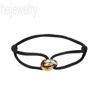 Anillo de oro rosa plateado, pulsera azul, cadenas multicolores, pulseras de trinidad, cuerda roja, accesorios de muñeca hechos a mano para mujer, pulsera diy, nudos de tejido de tendencia, amistad F23