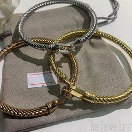 Pulseras de plata plateadas Diseñador para mujer hombre cables trenzados a mano brazaletes de aleación simples brazalete de pareja de calle accesorios de pulsera para hombre joyería ZB026 F23