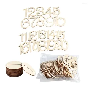 Assiettes 1-20 Plaque d'immatriculation de table en bois avec siège numérique Base Birthday Wedding Party Decoration Gift