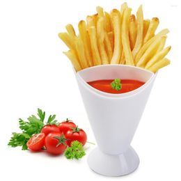 Borden 1 pc's Fries Friesplankhouder Assorteerde sauschips ketchup jam snack kegel dip cup service serveer aardappel keukengereedschap