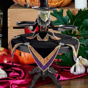 Assiettes 1 PCS Halloween Witch Snack Bowl Stand Festival Festival Party Cupcake Black Resin for Feast