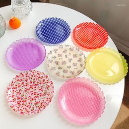 Platen 1 set Noordse acrylplaat retro vintage eenvoudige salade schalen dessertstandaard voor cake snacklade bruiloft