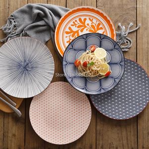 Assiettes Vaisselle en céramique sous glaçure nordique de 10,5 pouces Japonais Creative Simple Style occidental Steak Repas Grande assiette plate ronde