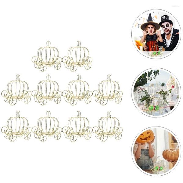 Plaques 10 PCS Créative Candy Carrier Box Cart de citrouille Adorment Metal Wedding Party Gift