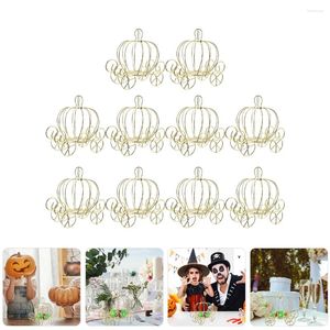 Borden 10 pc's Go Cart Party Candy Container Carripe Creative Carrier Metal Pumpkin Adornment Gift Holder