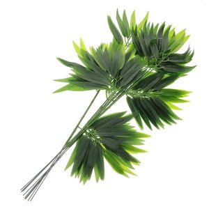 Placas 10 PC bandeja de hojas de bambú simuladas para hojas para sushi de estilo japonés artificial al aire libre