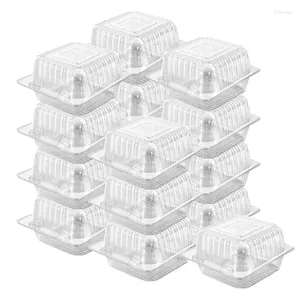 Platen 100 tellen doorzichtige plastic scharnierende Clamshell Takeout Tray -containers voor dessertcakes koekjes salades duurzaam