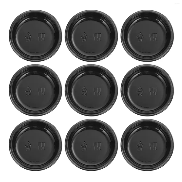 Plaques 100 PCS SAUCES Sauceau jetable Dip assaisonnement Assaisonnement Plastique Place Cuisine Vinegar Round Dowsert Bol Contasseur