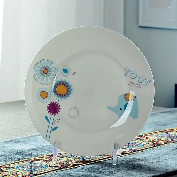 Platos de 10 pulgadas cargador de porcelana graciosa cena de cerámica de cerámica platos de porcelana buffet para servir cocina